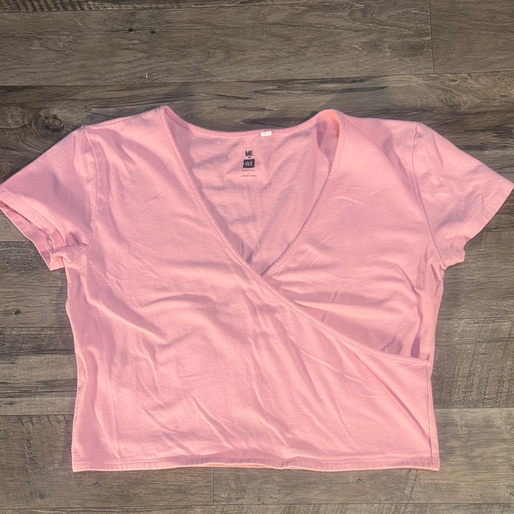 PacSun Me to We Pink Wrap V-Neck Women Shirt - Size L